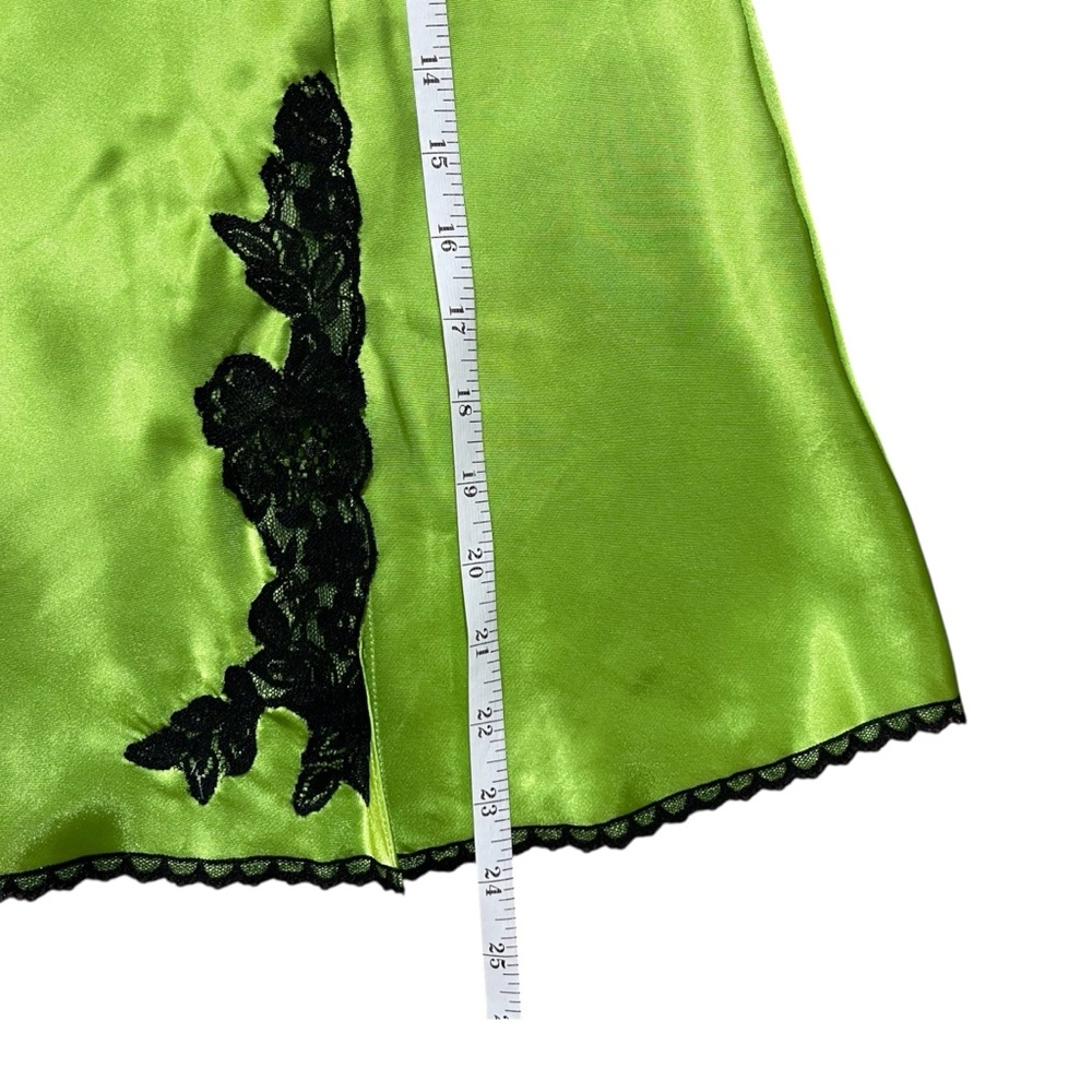 Frederick's of Hollywood Women's Vibrant Green Chemise Satin Slip Dress Sz. M - Picture 5 of 9